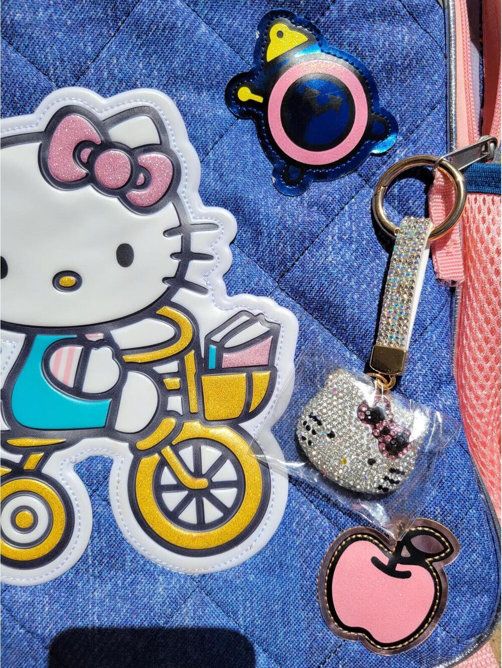 Hello Kitty Girl's Backpack with Rhinestone Bag Charm